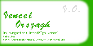 vencel orszagh business card